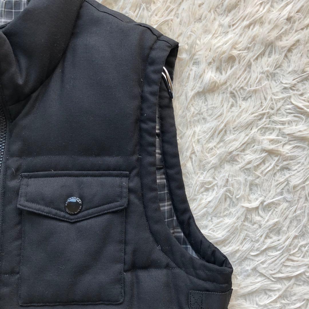 バーバリーブラックレーベル　ダウンベスト　黒　ホワイトグースダウン　L