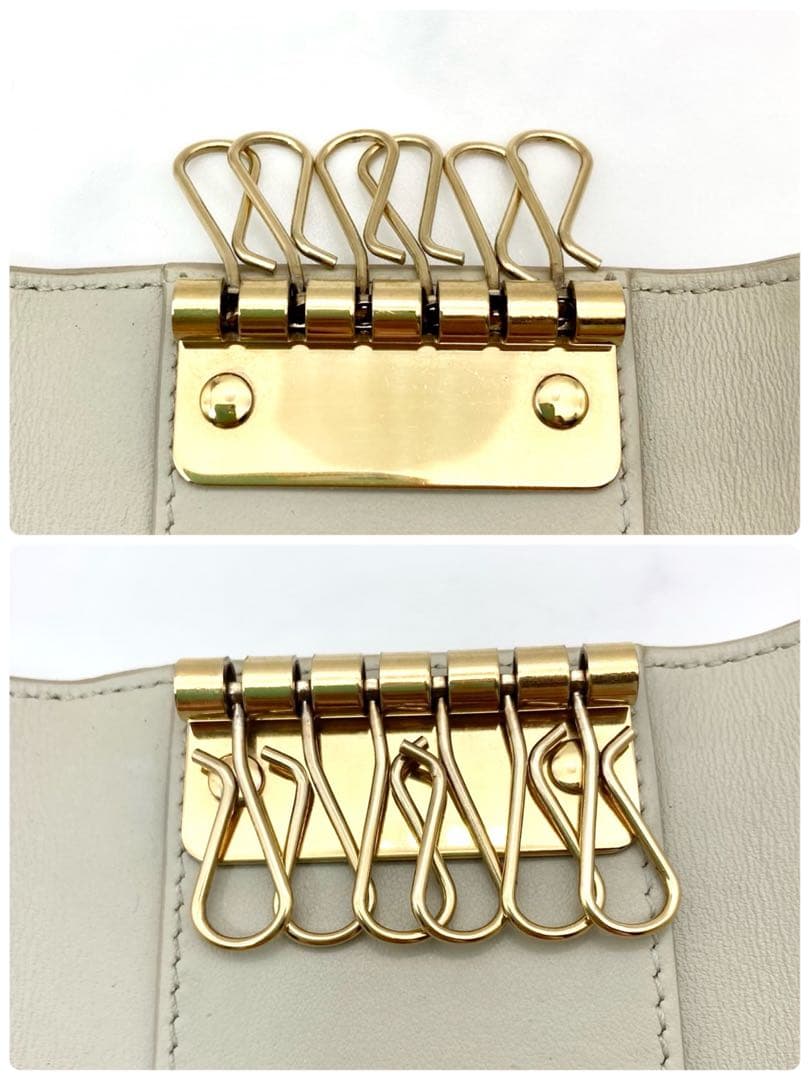 16【極美品/箱付き】CELINE 6連キーケース エッセンシャル 本革