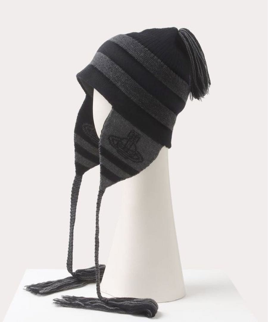 Vivienne Westwood ORB オーブ ボーダー ニット帽 黒