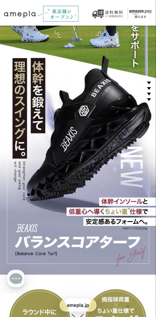 美品　BEAXIS バランスコアターフ ゴルフシューズ