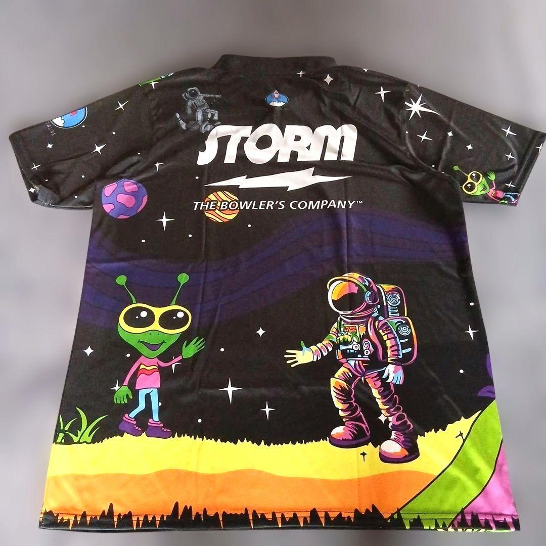 新品✨ボウリングウェア　STORM　日本サイズ2XL　ブラック　宇宙人　大きめ