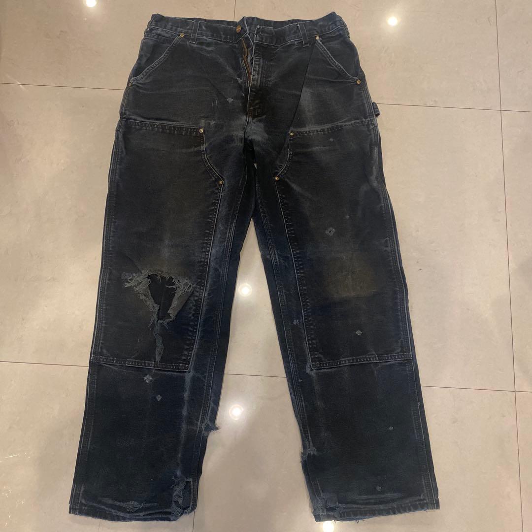 雰囲気抜群 carhartt USA製 ダブルニーペインターパンツ ボロboro