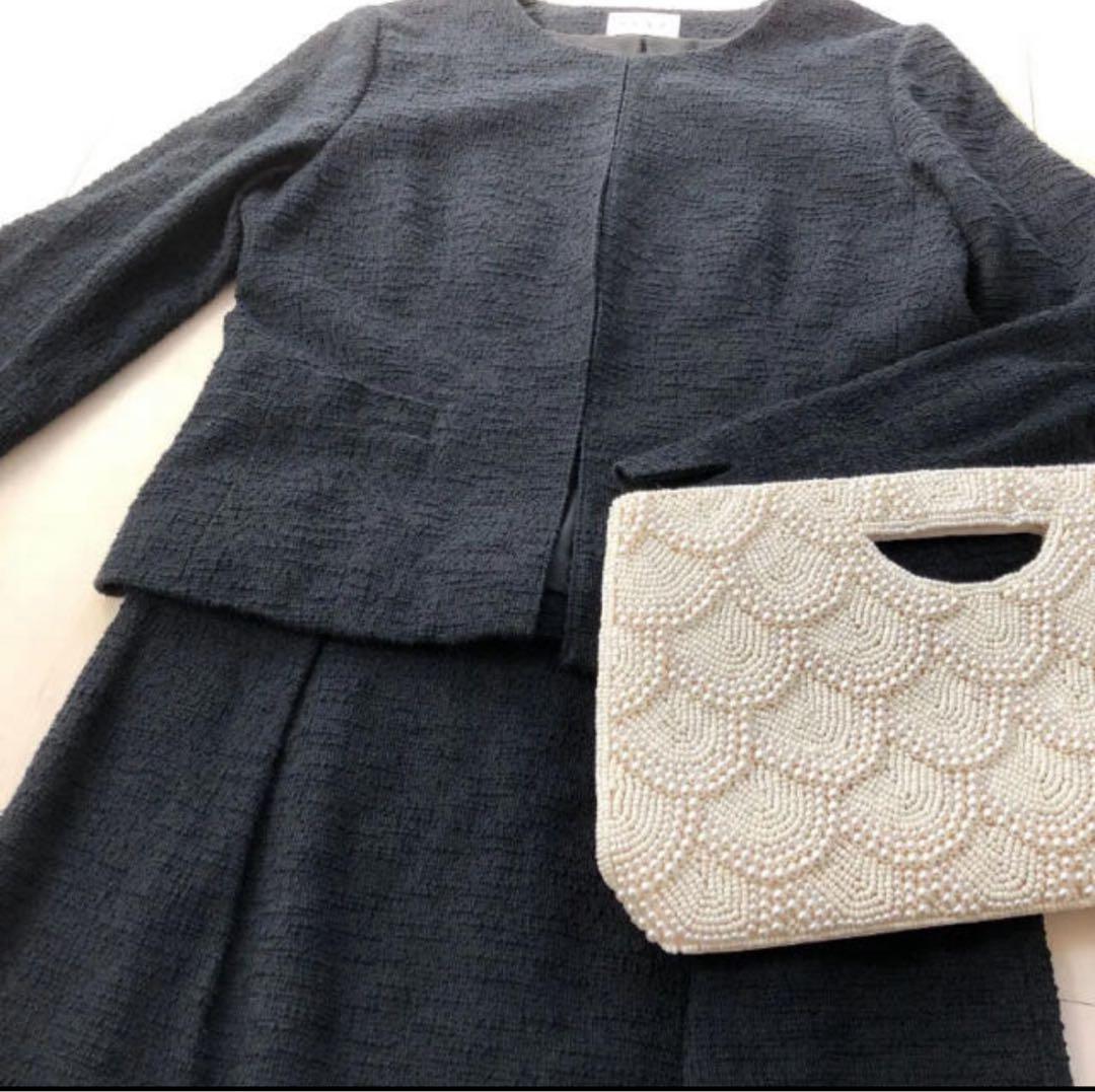 PLST　ツイードジャージー　ジャケット　スカート　スーツ　入学式　卒園式