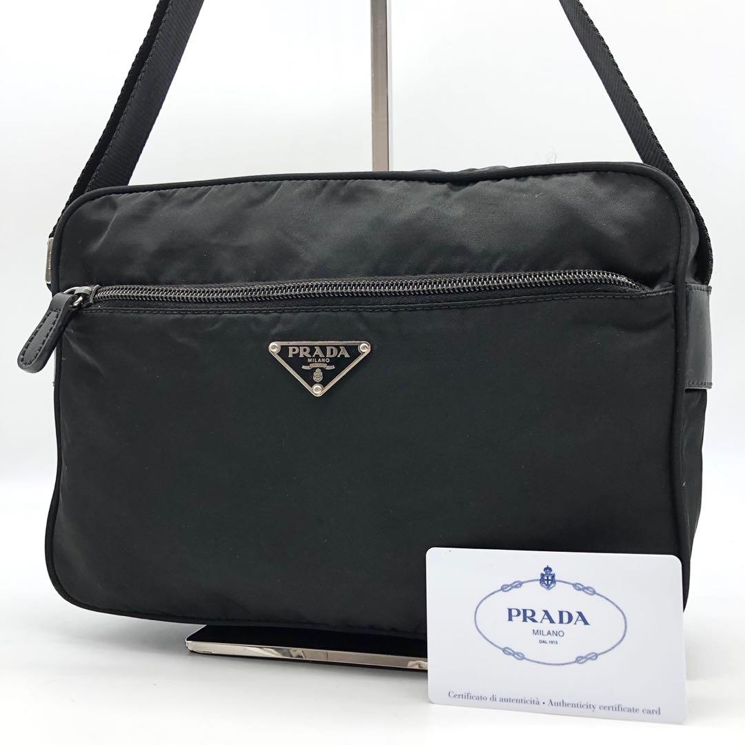 ✨人気✨ プラダ カメラバッグ ショルダーバッグ ナイロン 三角ロゴ ブラック
