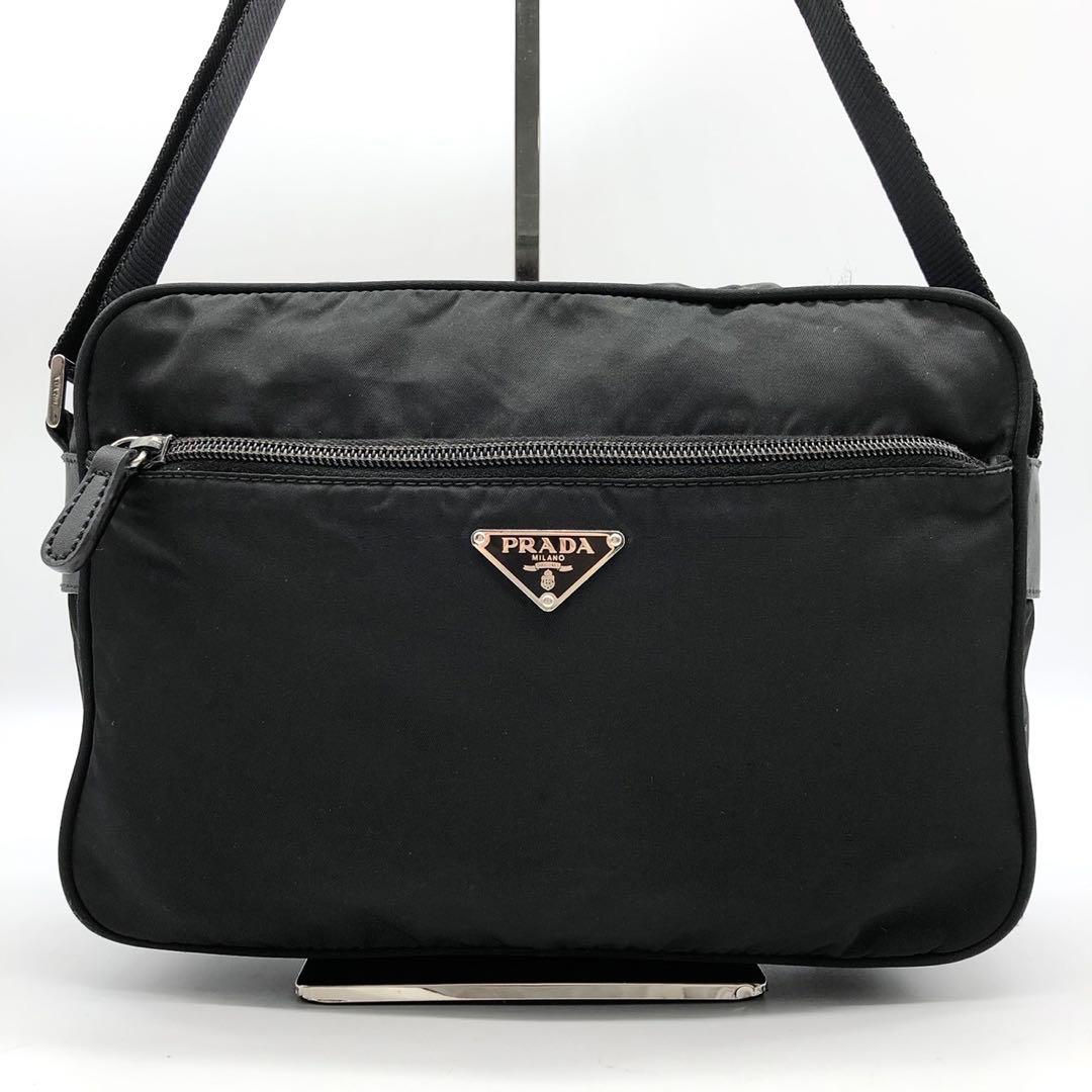 ✨人気✨ プラダ カメラバッグ ショルダーバッグ ナイロン 三角ロゴ ブラック