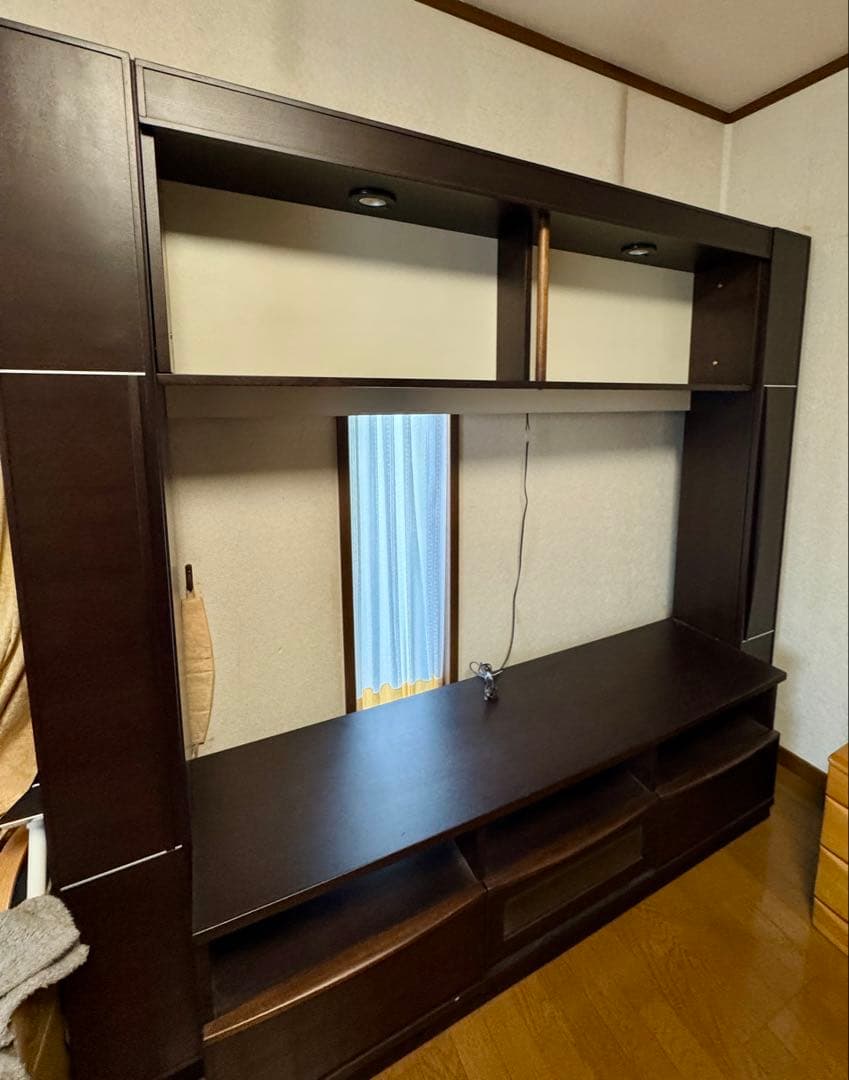 テレビボード　アンティーク　木製　高さ185幅200奥行45