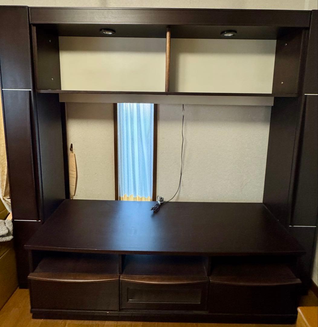 テレビボード　アンティーク　木製　高さ185幅200奥行45