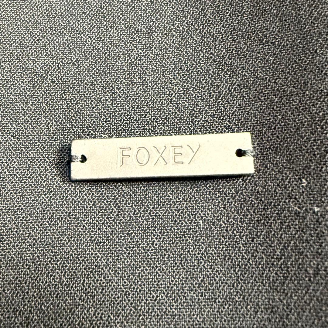 美品✨フォクシー ボウタイノーカラージャケット 比翼 フォーマル ブラック 40