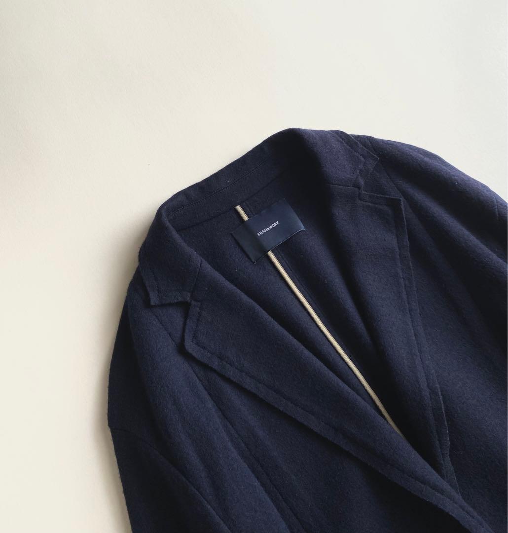 FRAMeWORK スムース ウール ジャケット 金ボタン ネイビー 日本製