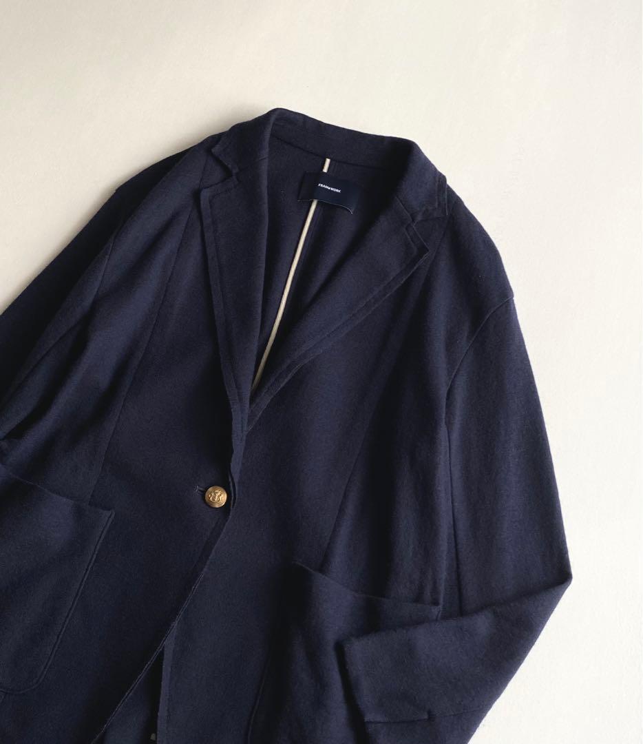 FRAMeWORK スムース ウール ジャケット 金ボタン ネイビー 日本製