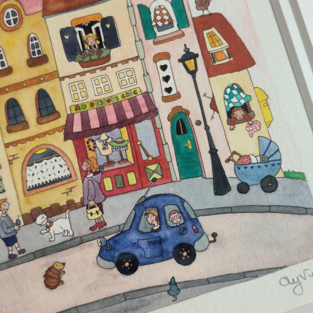 Clyv クリーブ版画「粋な町」258/300 鉛筆サイン　ジクレー フランス