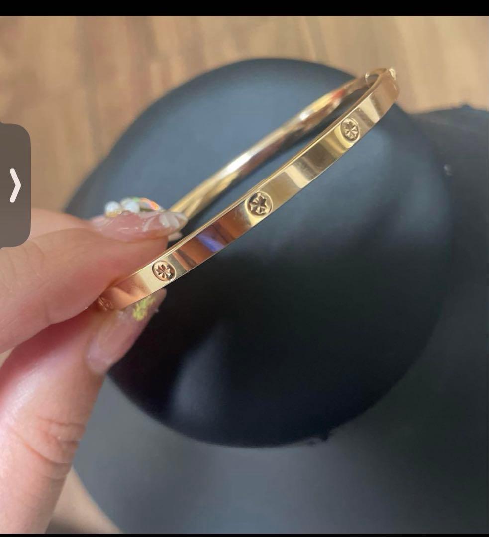 専用　中古　AU750 ピンクゴールド　バングル　菱形リング　2点セット