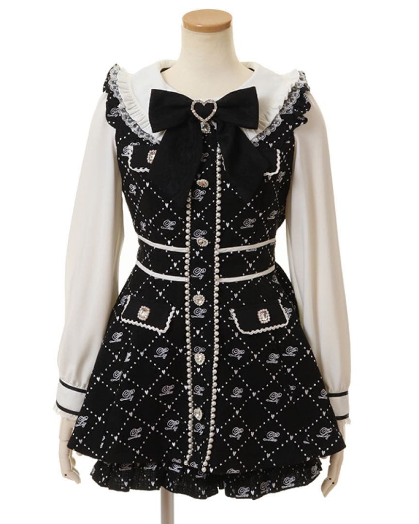 リズリサ LIZLISA モノグラムリボンツイードセットアップ