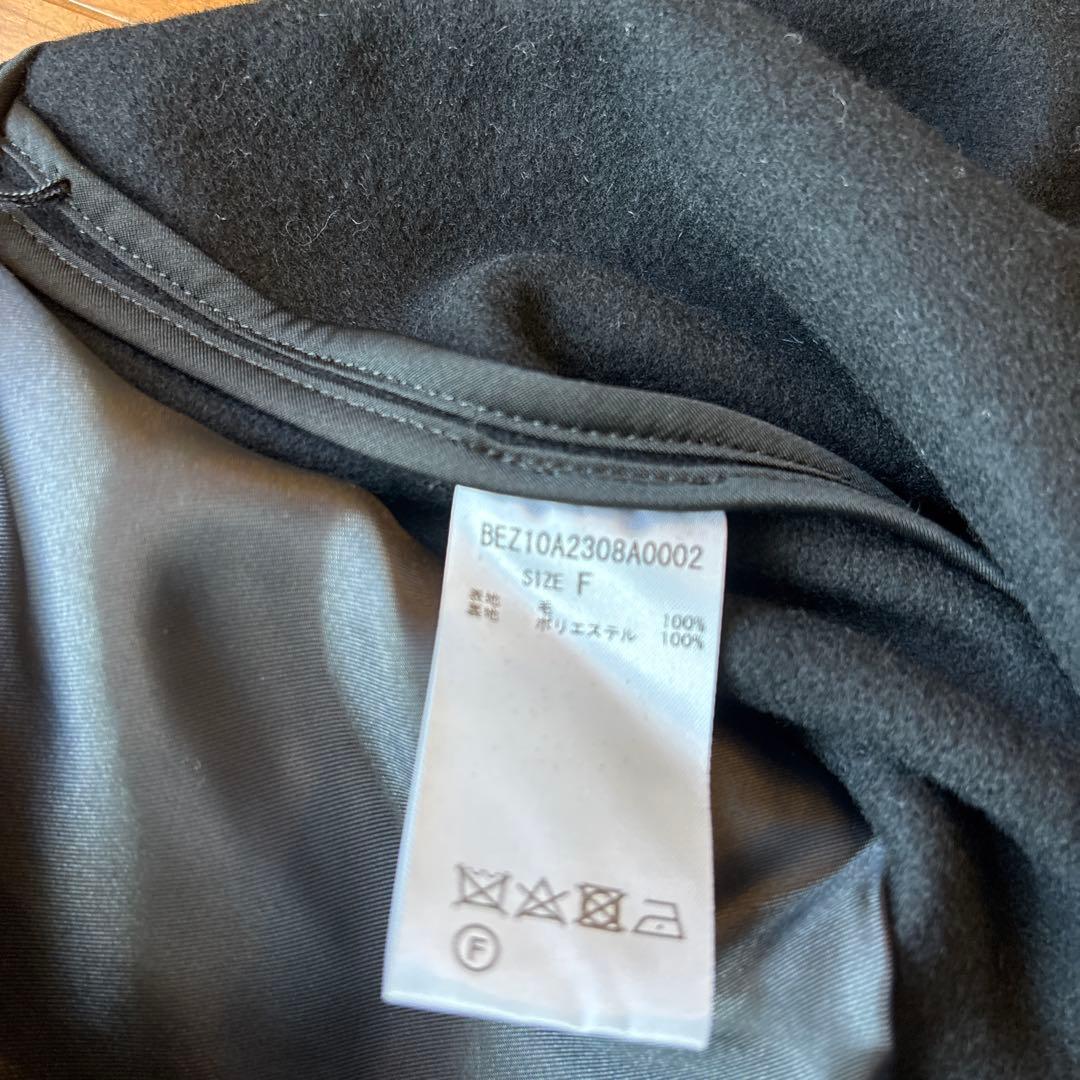 BEARDSLEY ウールポンチョコート　ブラック