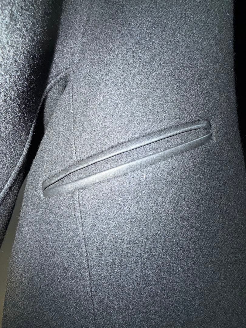 今期エブール ジロンラムメルトン ビッグカラーミドルコート 黒36 完売品？