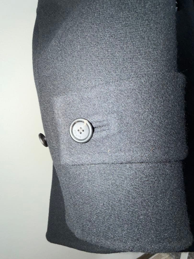 今期エブール ジロンラムメルトン ビッグカラーミドルコート 黒36 完売品？