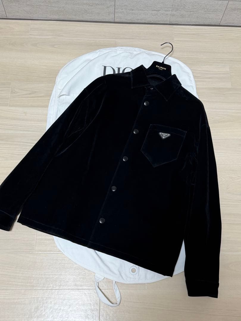 PRADA ベルベット シャツジャケット　ストレッチコットン