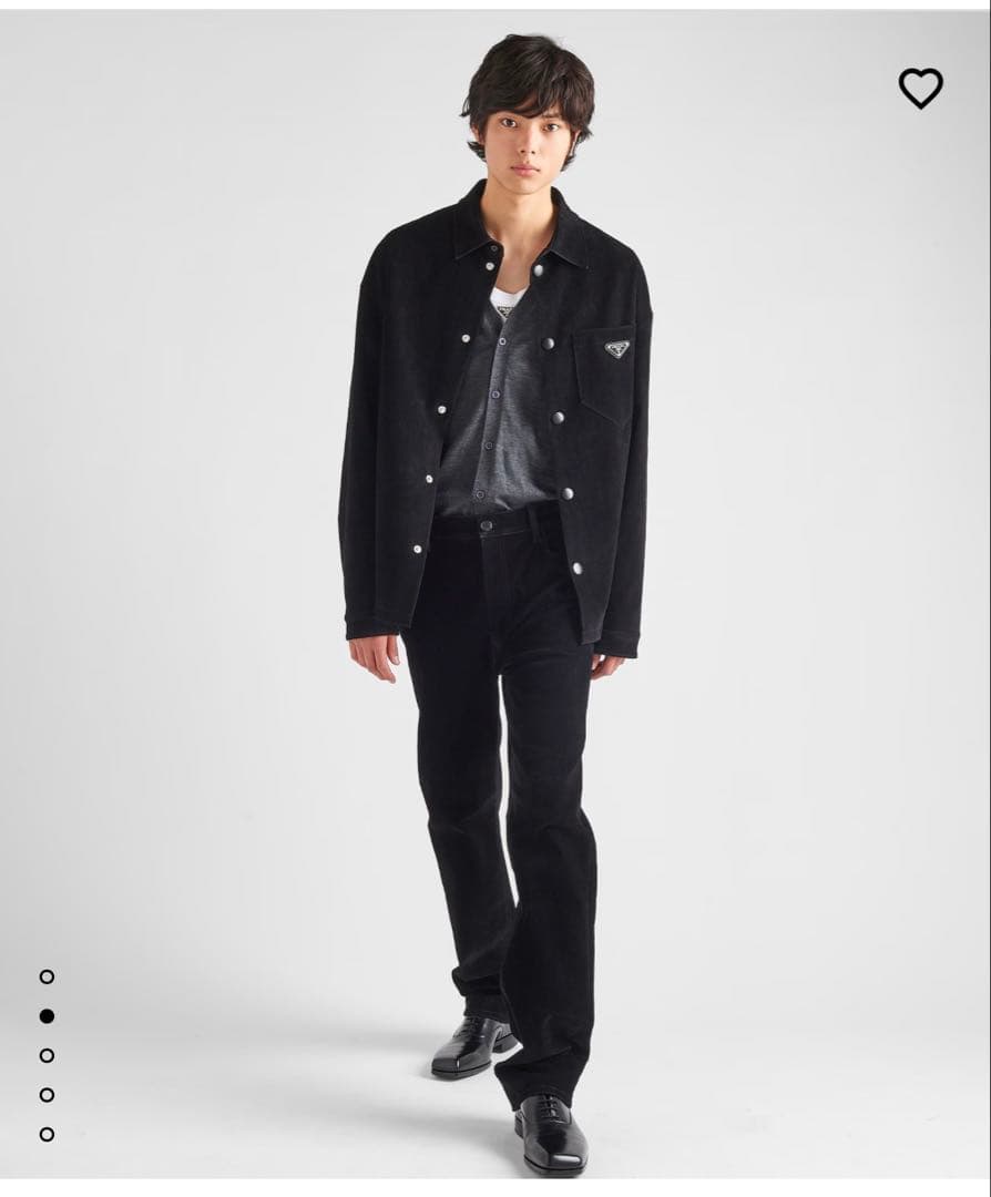 PRADA ベルベット シャツジャケット　ストレッチコットン