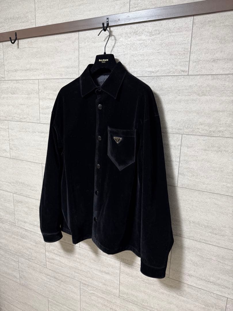 PRADA ベルベット シャツジャケット　ストレッチコットン