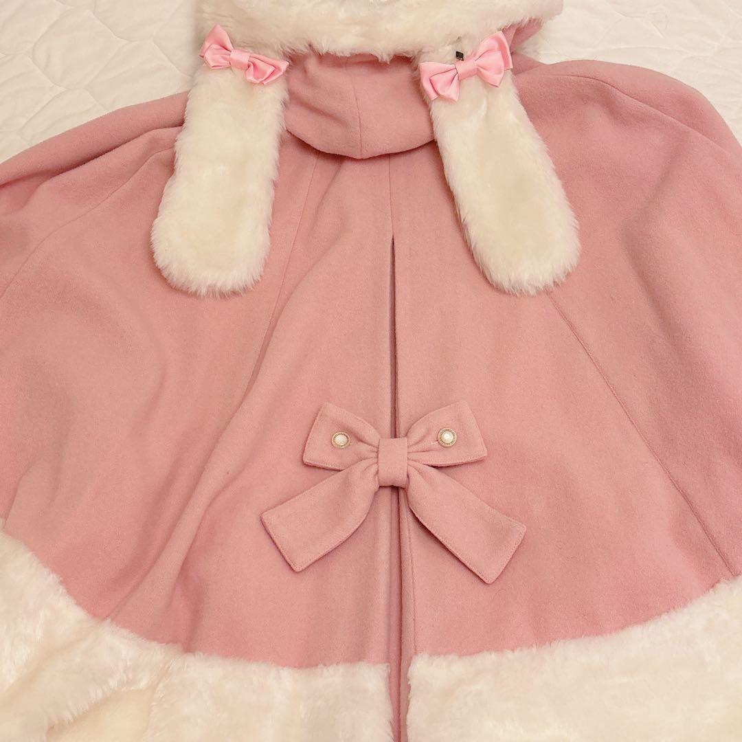 メタモルフォーゼ ロリータ ネコ耳 うさ耳 ポンチョ ピンク