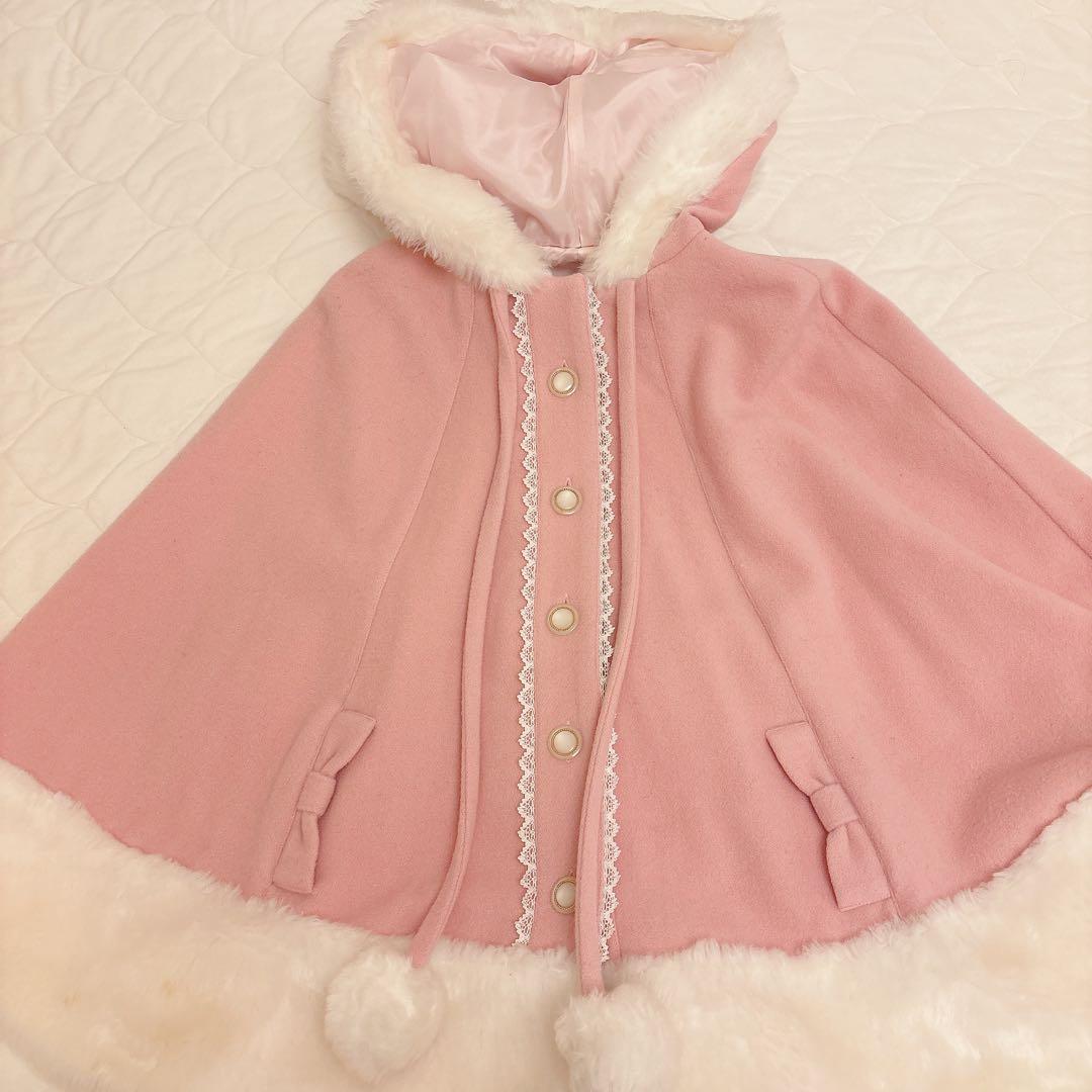 メタモルフォーゼ ロリータ ネコ耳 うさ耳 ポンチョ ピンク