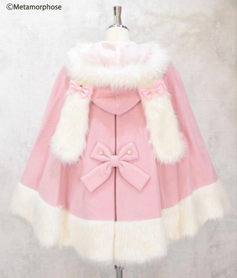 メタモルフォーゼ ロリータ ネコ耳 うさ耳 ポンチョ ピンク