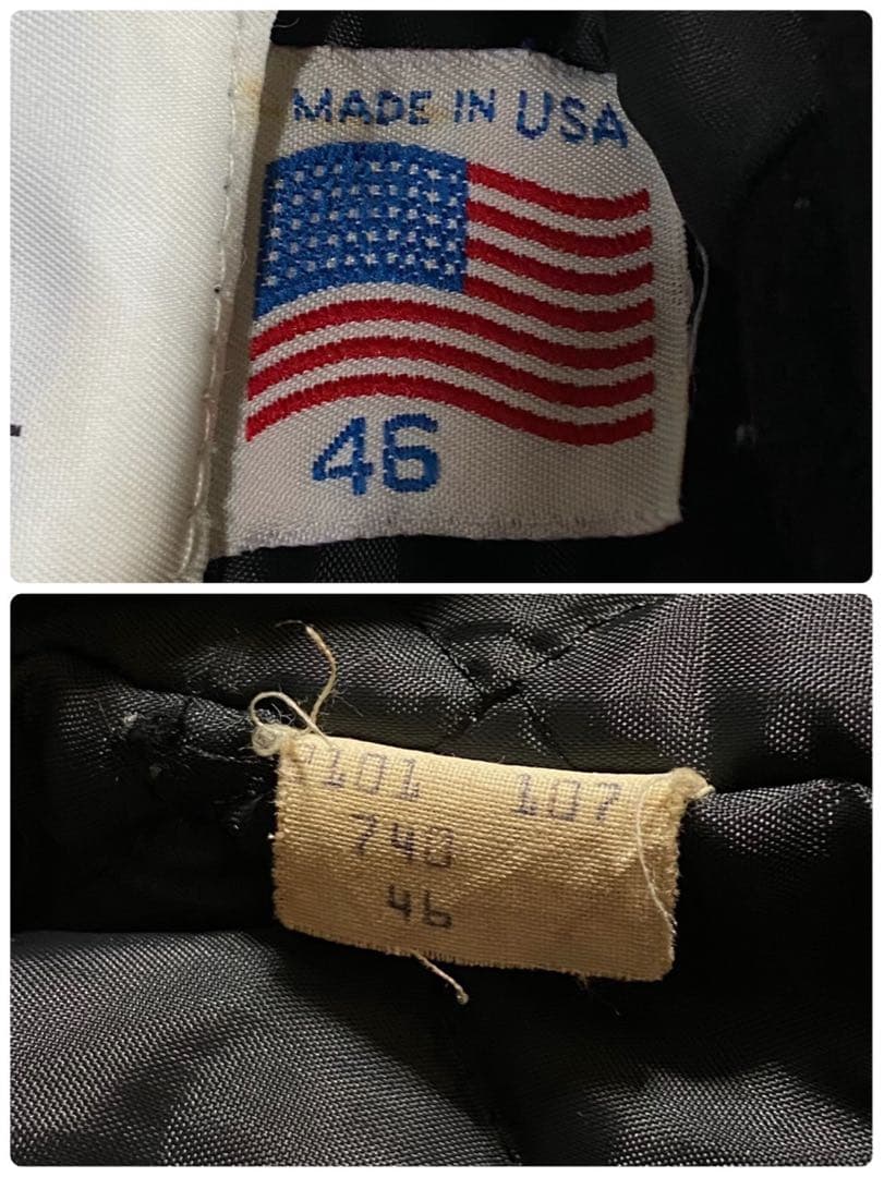 希少3XL SCHOTT Pコート ブラック ウール キルティング メンズ