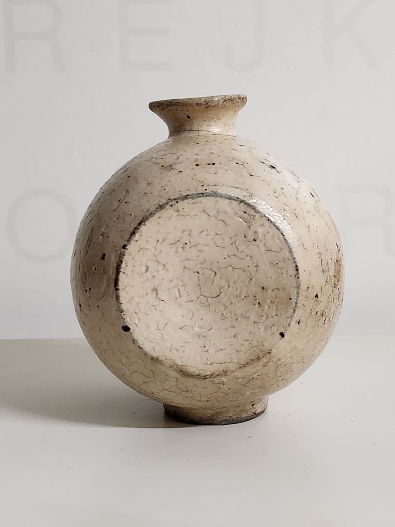 李朝　粉引小俵壺　俵壺　現代美術　朝鮮美術