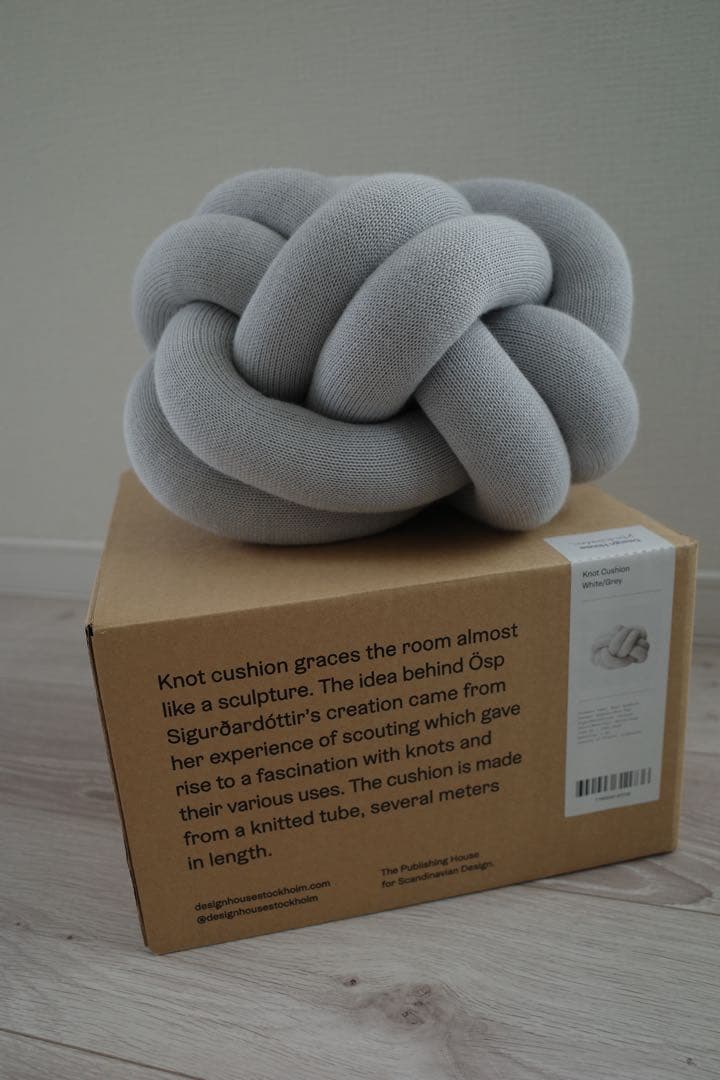 Knot Cushion ホワイト/グレー