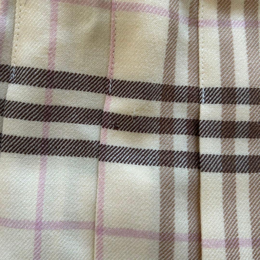 バーバリーブルーレーベル ノバチェック ベルト ミニスカート ホワイト y2k