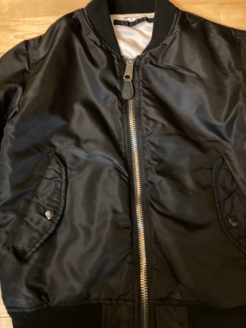 アヴィレックス　リバーシブル　ma-1 ジャケット　ブラック　シルバー　美品