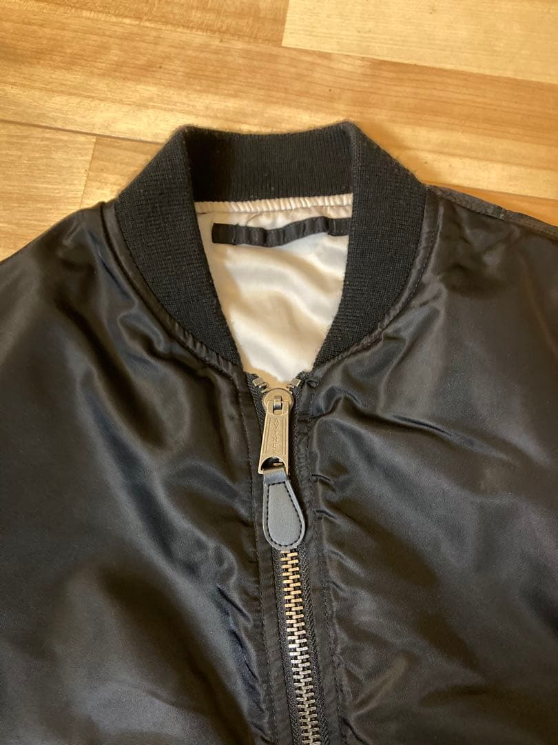 アヴィレックス　リバーシブル　ma-1 ジャケット　ブラック　シルバー　美品