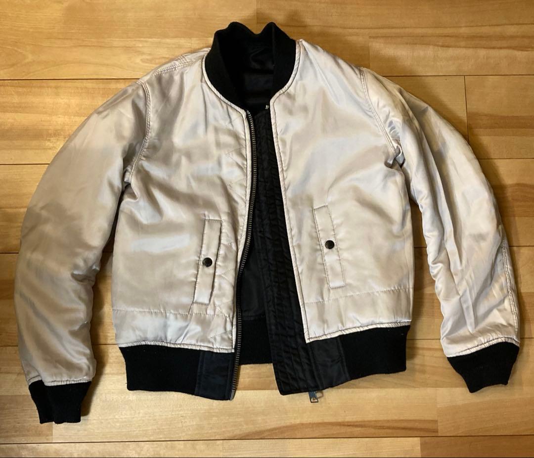 アヴィレックス　リバーシブル　ma-1 ジャケット　ブラック　シルバー　美品