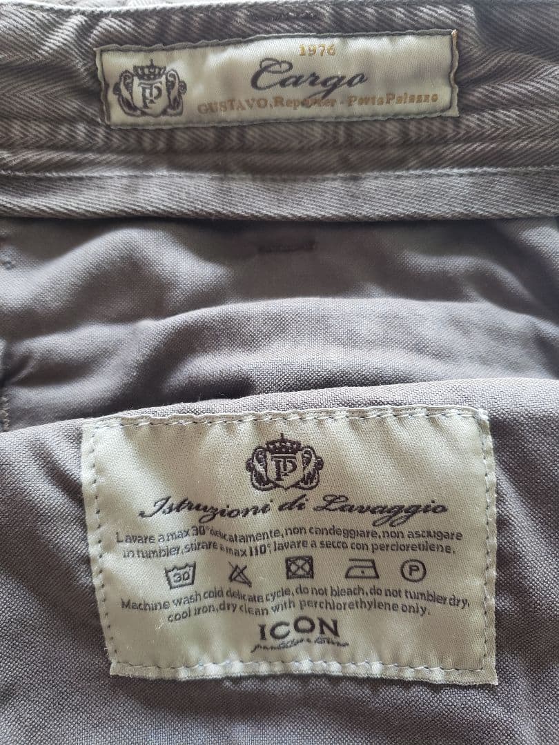 pt torino icon 01 05 ヘリンボーン カーゴパンツ トラウザー