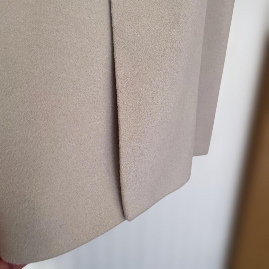 [新品・未使用 大きいサイズ48 ］23区Lフード付きアンゴラ混ウールコート