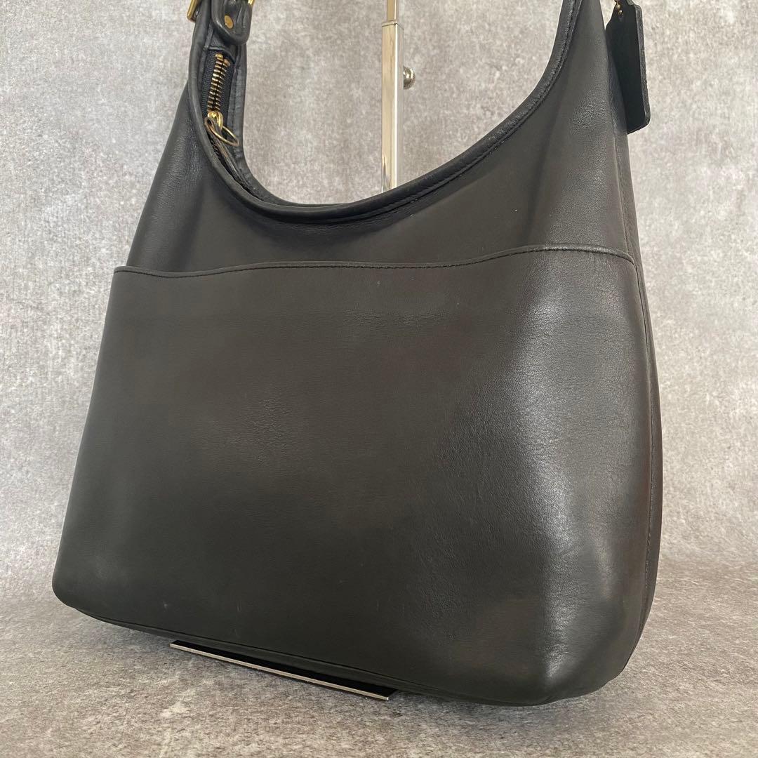美品　オールドコーチ　ワンショルダーバッグ　オールレザー　金具　ブラック 黒