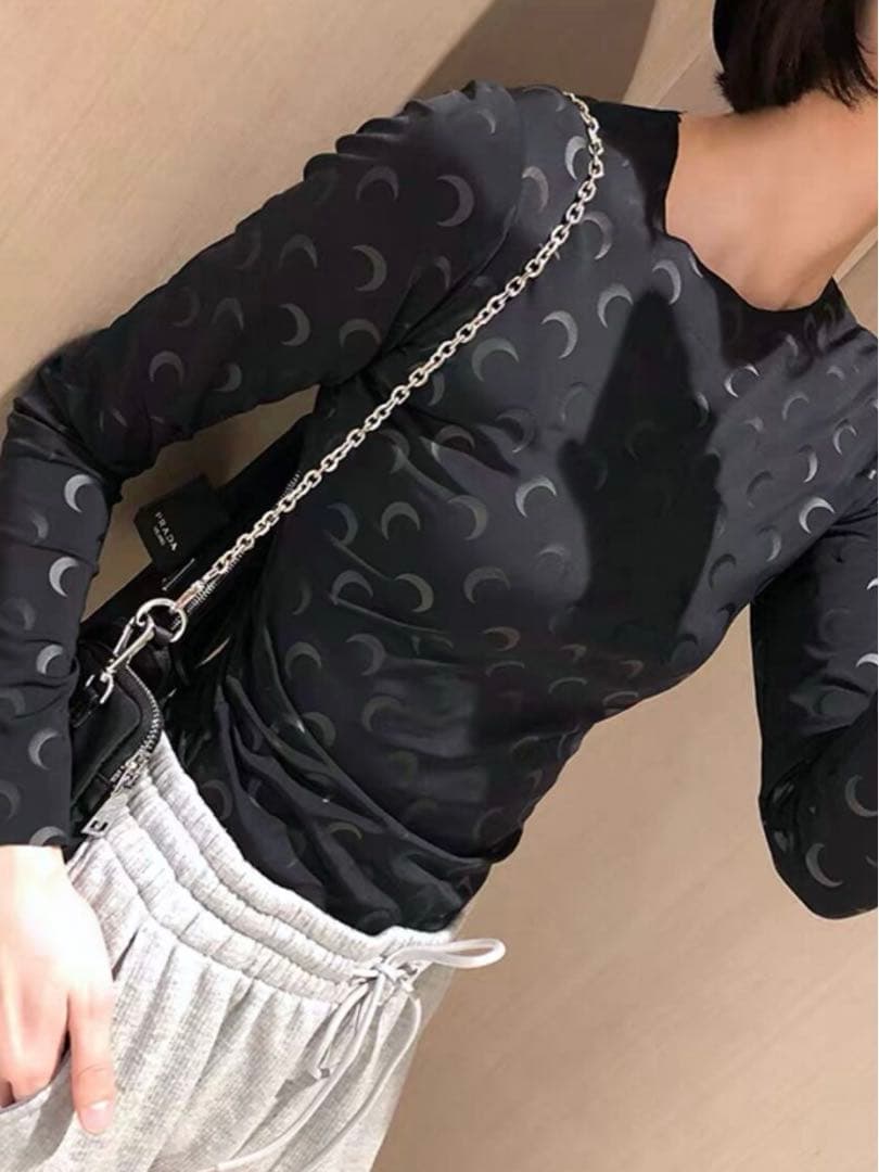 レディース Marine Serre マリーンセル ムーン トップス 黒 S