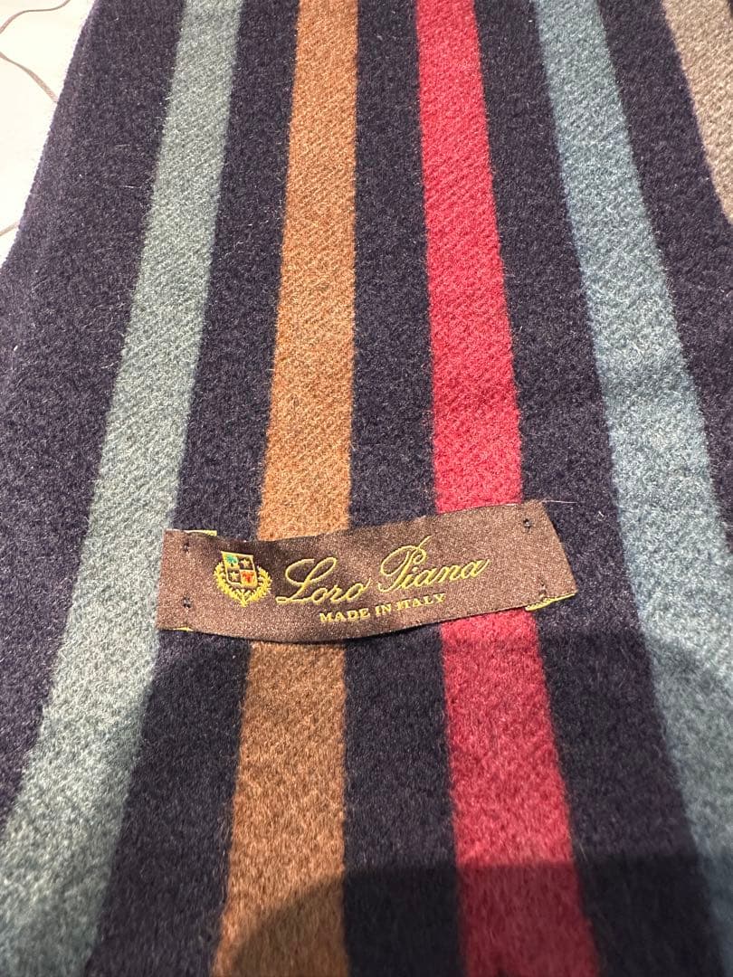 値下げLoro Piana ストライプマフラー