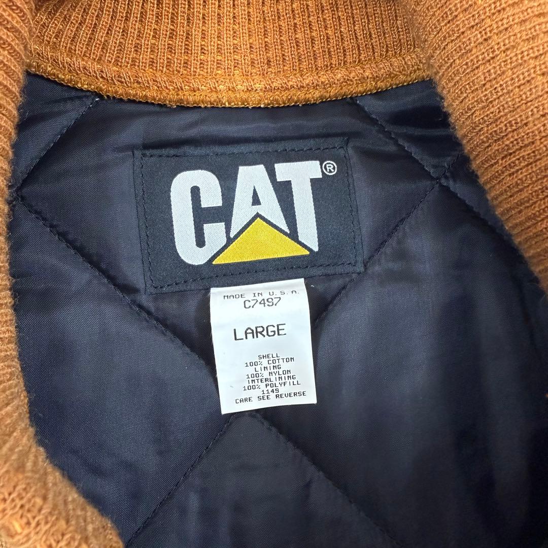 90's USA製 CAT キャタピラー 中綿ワークジャケット ダック地 L
