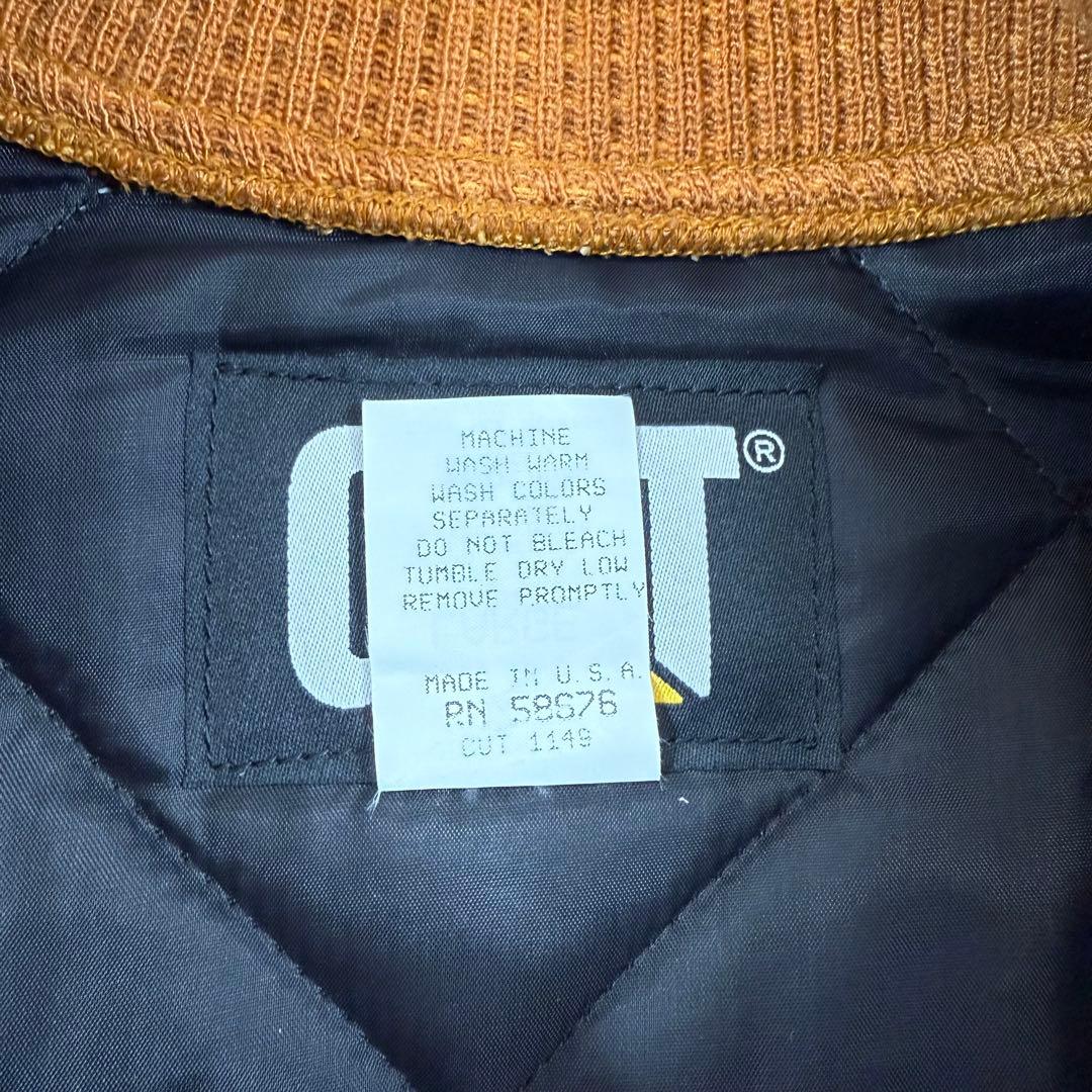 90's USA製 CAT キャタピラー 中綿ワークジャケット ダック地 L