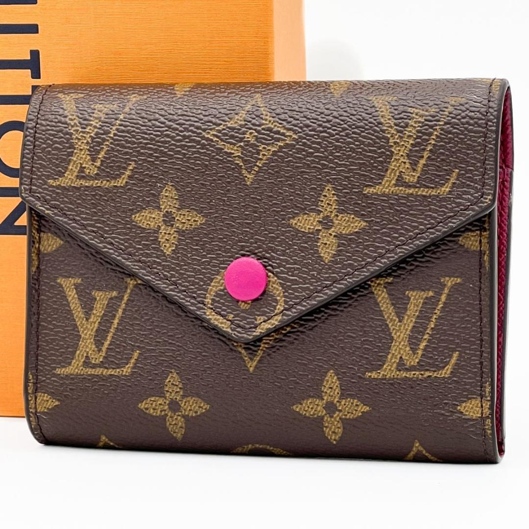 【美品】ヴィトン モノグラム ポルトフォイユ ヴィクトリーヌ フューシャ 財布