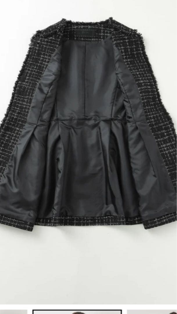 TO BE CHIC モノトーン　ツィードコットンジレ