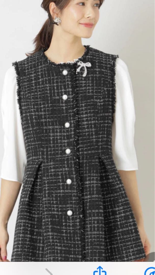 TO BE CHIC モノトーン　ツィードコットンジレ