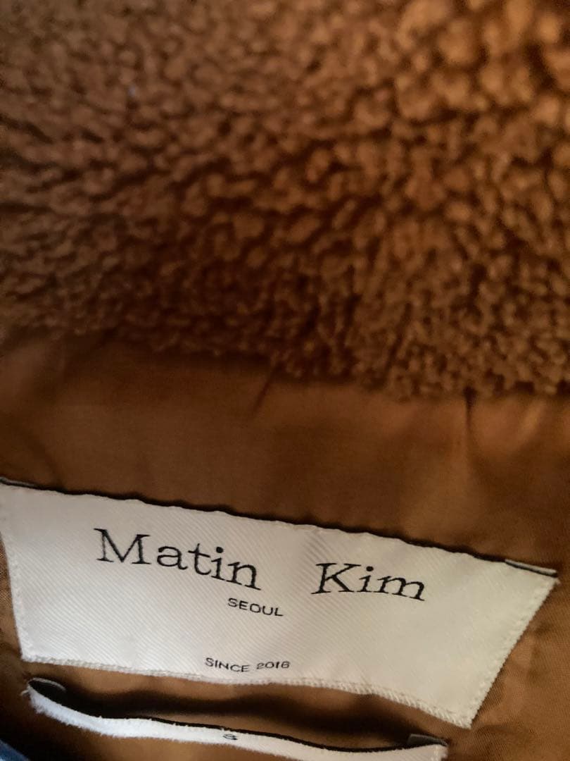 matin kim ロゴ　ティディ　フリースジャンバー　ブラウン