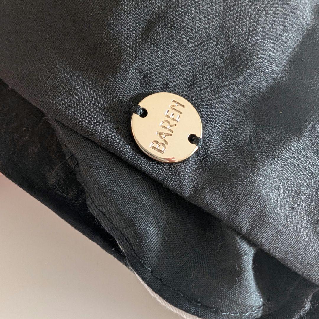 美品☆BAREN スカーフハット ギンガムブラック M　シュシュ・ポーチ付き