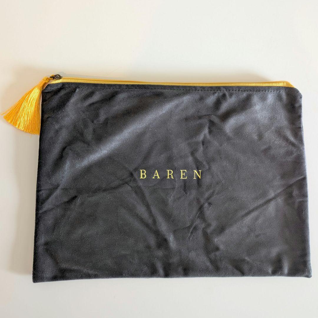 美品☆BAREN スカーフハット ギンガムブラック M　シュシュ・ポーチ付き