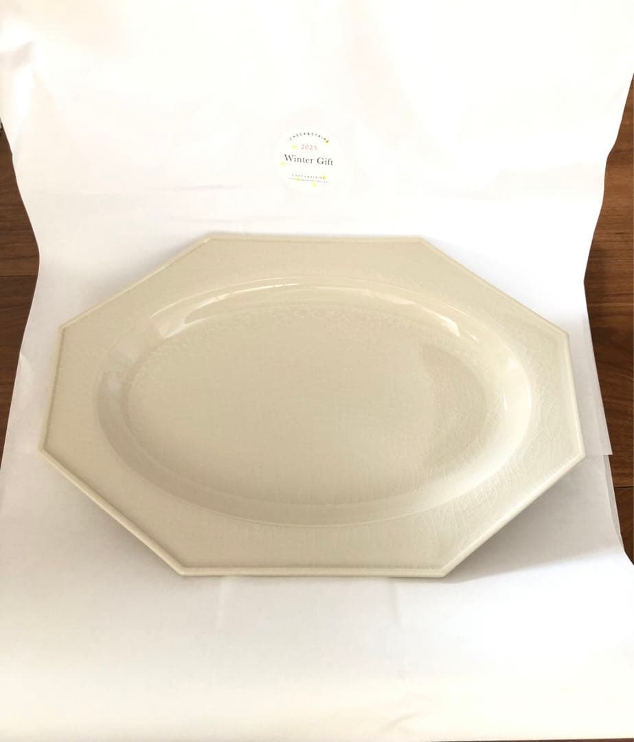 新品 未使用☆石川隆児 オーバル オクトゴナル プレート 貫入 作家