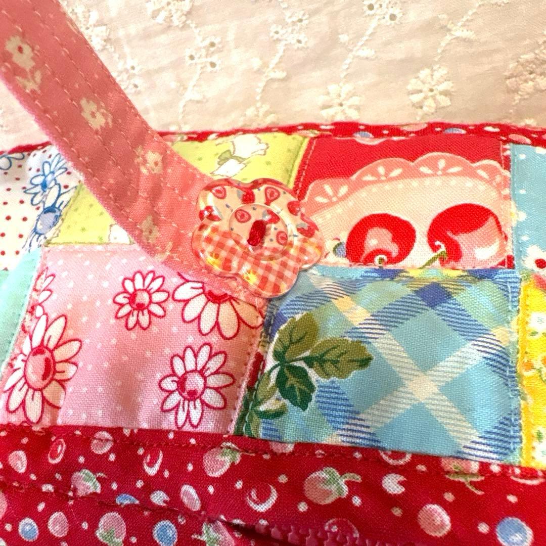 ♥︎ハンドメイド♥︎松山敦子さん生地使用パッチワークBIGバニティポーチ⚠️シワ有り‼️