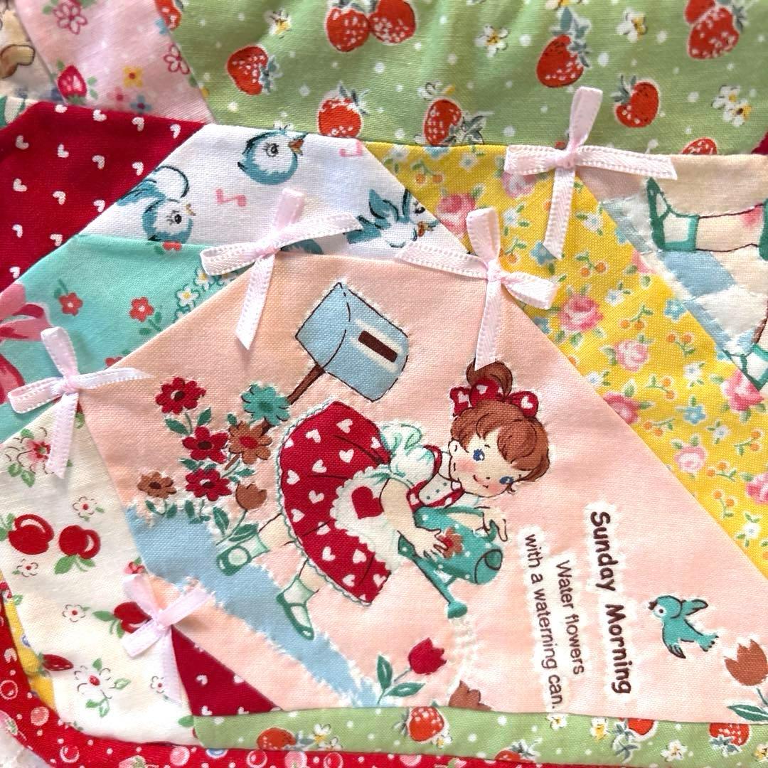 ♥︎ハンドメイド♥︎松山敦子さん生地使用パッチワークBIGバニティポーチ⚠️シワ有り‼️