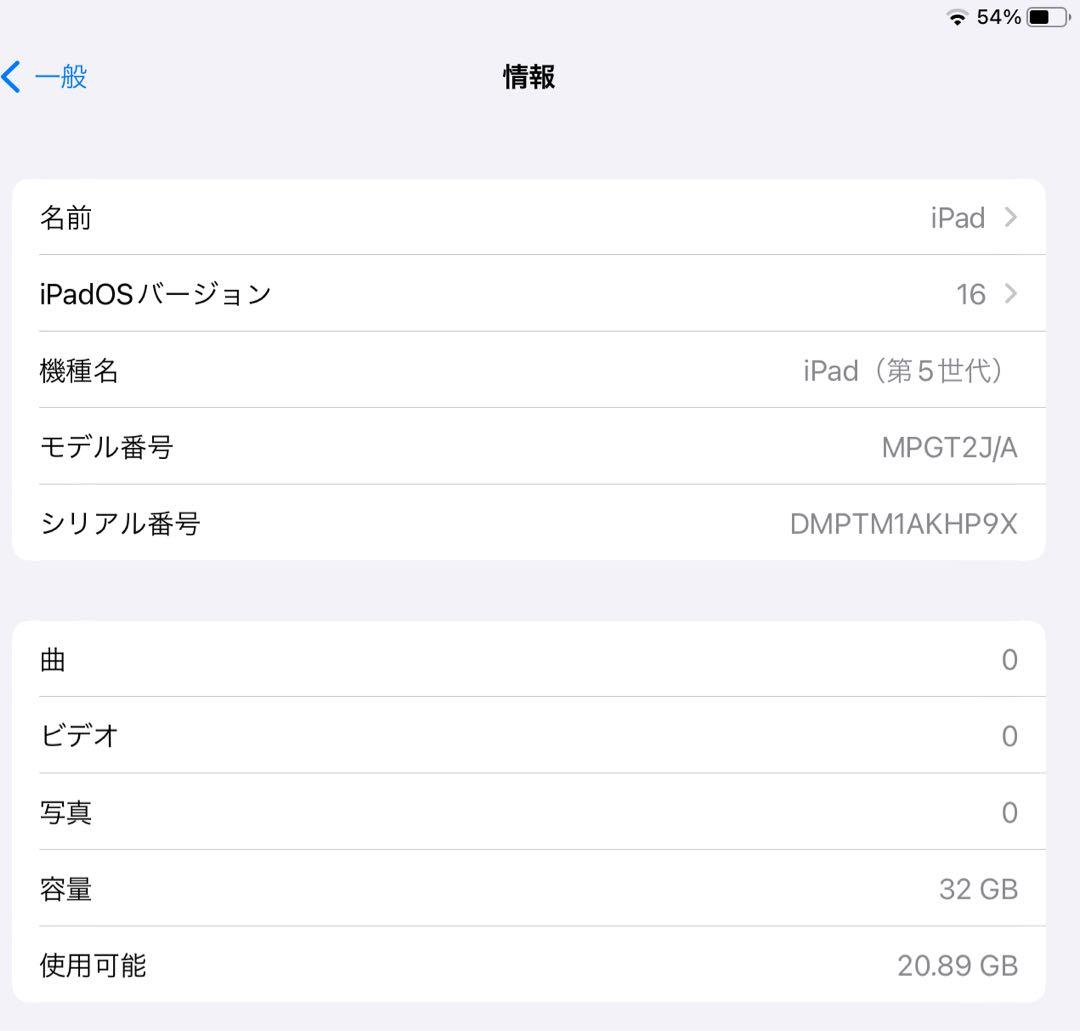 Apple iPad (第5世代) 32GB ゴールド